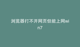 浏览器打不开网页但能上网win7