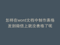 怎样在word文档中制作表格发到微信上就没表格了呢