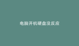 电脑开机硬盘没反应