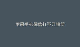 苹果手机微信打不开相册