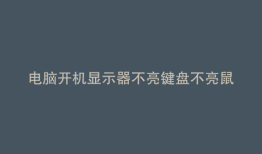 电脑开机显示器不亮键盘不亮鼠标不亮