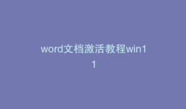 word文档激活教程win11