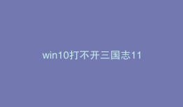 win10打不开三国志11