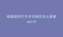 电脑软件打不开无响应怎么修复win10