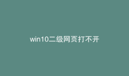 win10二级网页打不开