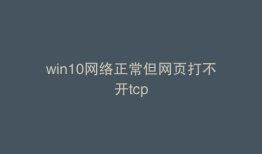 win10网络正常但网页打不开tcp