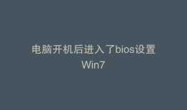 电脑开机后进入了bios设置Win7