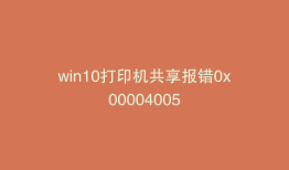win10打印机共享报错0x00004005