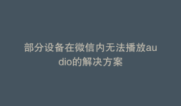 部分设备在微信内无法播放audio的解决方案