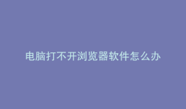 电脑打不开浏览器软件怎么办