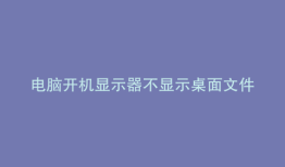 电脑开机显示器不显示桌面文件