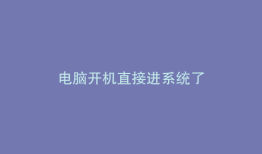 电脑开机直接进系统了