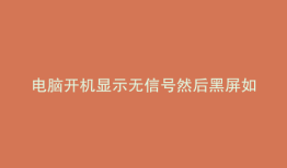 电脑开机显示无信号然后黑屏如何解决
