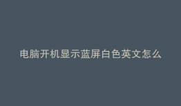 电脑开机显示蓝屏白色英文怎么解决