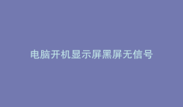 电脑开机显示屏黑屏无信号