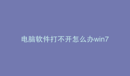 电脑软件打不开怎么办win7