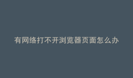 有网络打不开浏览器页面怎么办