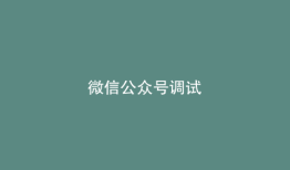 微信公众号调试