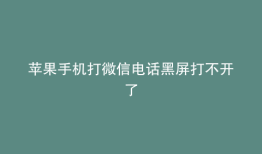 苹果手机打微信电话黑屏打不开了