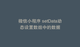 微信小程序 setData动态设置数组中的数据