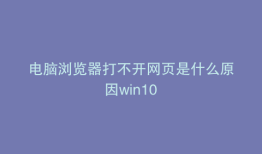 电脑浏览器打不开网页是什么原因win10