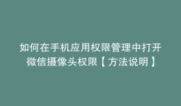 如何在手机应用权限管理中打开微信摄像头权限【方法说明】