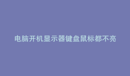 电脑开机显示器键盘鼠标都不亮 重启又好了