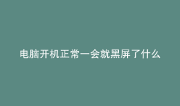 电脑开机正常一会就黑屏了什么问题