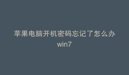 苹果电脑开机密码忘记了怎么办win7