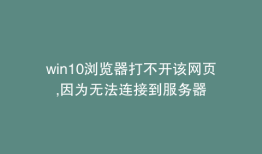 win10浏览器打不开该网页,因为无法连接到服务器