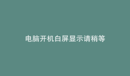 电脑开机白屏显示请稍等