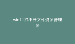 win11打不开文件资源管理器
