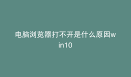 电脑浏览器打不开是什么原因win10