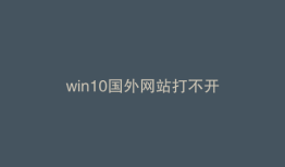 win10国外网站打不开