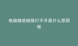 电脑微信链接打不开是什么原因呢