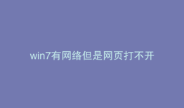 win7有网络但是网页打不开