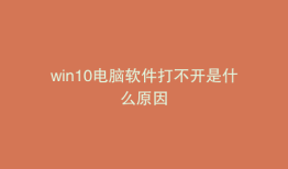 win10电脑软件打不开是什么原因