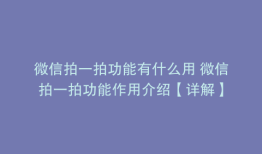 微信拍一拍功能有什么用 微信拍一拍功能作用介绍【详解】