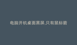 电脑开机桌面黑屏,只有鼠标箭头怎么处理