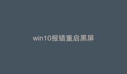 win10报错重启黑屏