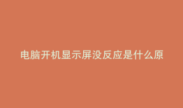电脑开机显示屏没反应是什么原因