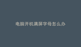 电脑开机满屏字母怎么办