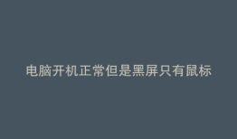 电脑开机正常但是黑屏只有鼠标