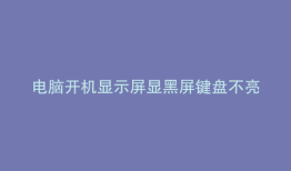 电脑开机显示屏显黑屏键盘不亮灯