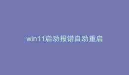 win11启动报错自动重启