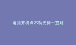 电脑开机点不动光标一直跳
