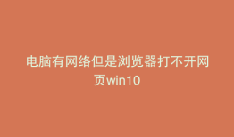 电脑有网络但是浏览器打不开网页win10