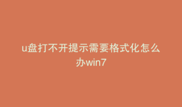 u盘打不开提示需要格式化怎么办win7
