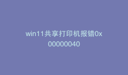 win11共享打印机报错0x00000040