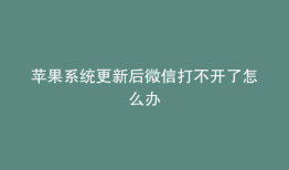 苹果系统更新后微信打不开了怎么办